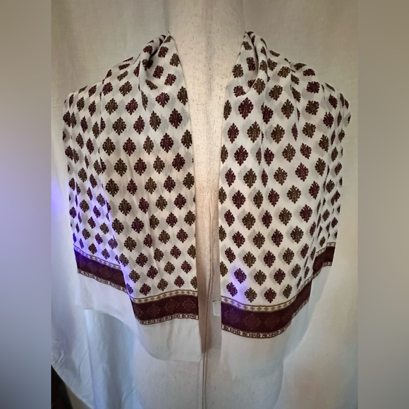 Silk Paisley Patterned Scarf, Silky Scarf, Headband 48.5"x9" - Picture 3 of 11